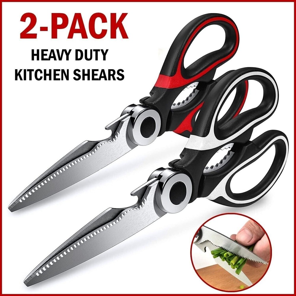 2 Pack Heavy Duty Kitchen Shears Stainless Steel Multi-Purpose Cooking Scissors